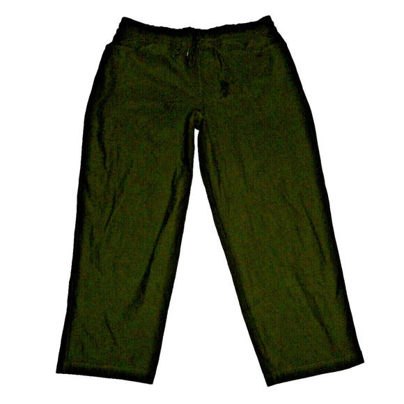 Athleta Pants - Athleta Pants Womens Khaki Green‎ Cargo Pocket Cropped Cotton Stretch Large L